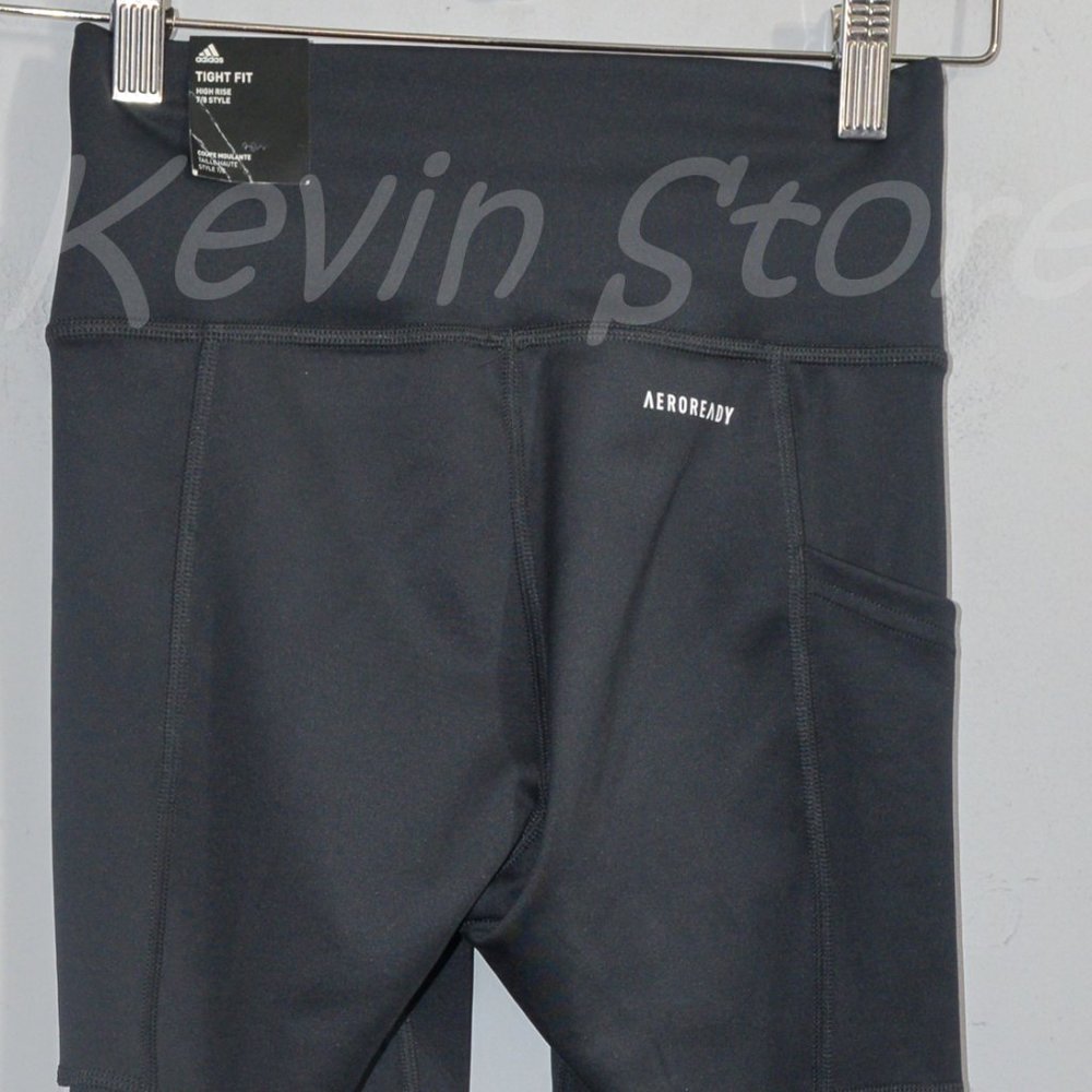 Adidas Women Ladies' 3-Stripe Tight with Mesh in Gray - Picture 8 of 10